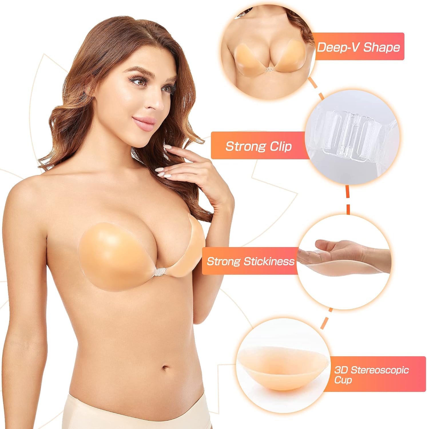Push-Up Wire-Free Solid Silico - Push Up Bra Silicone ulasan dan harga