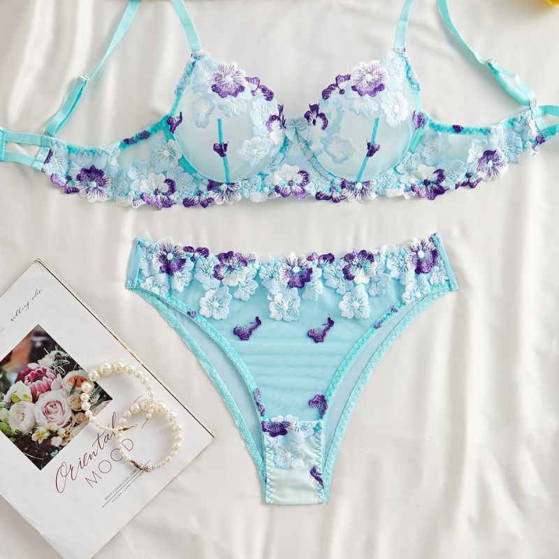Bikini lingerie set with sheer - Sheer Bra Lace ulasan dan harga