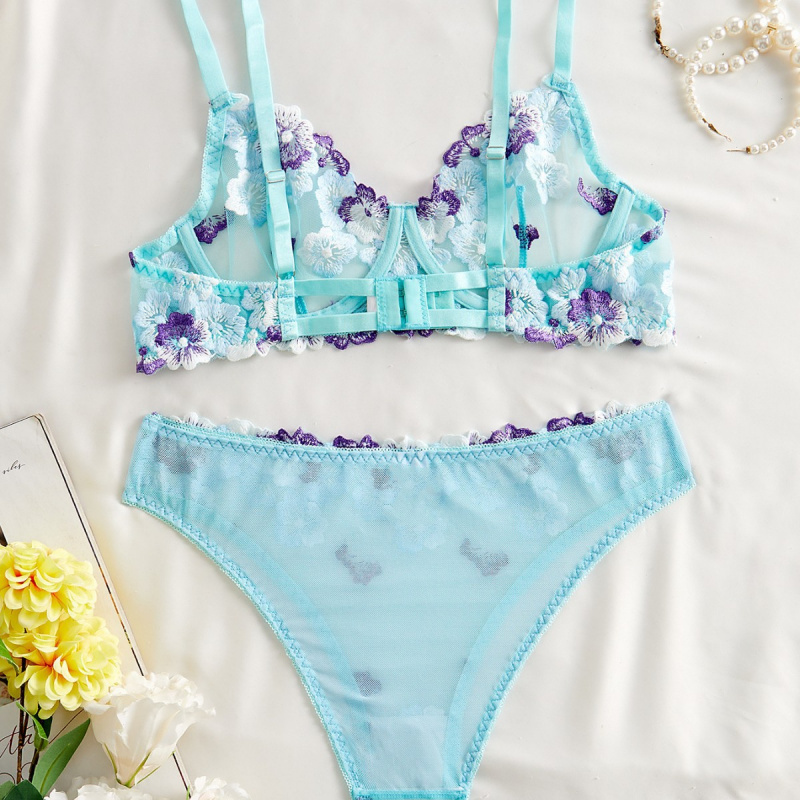 Bikini lingerie set with sheer - Sheer Bra Lace ulasan dan harga