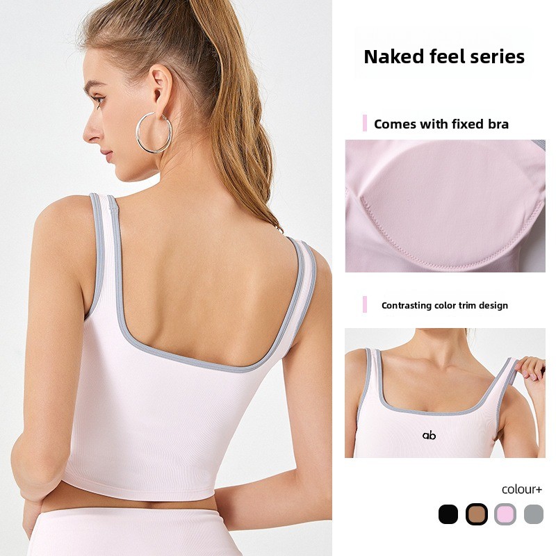 Women Summer Ribbed Yoga Tank  - Underwire Bra Padded ulasan dan harga