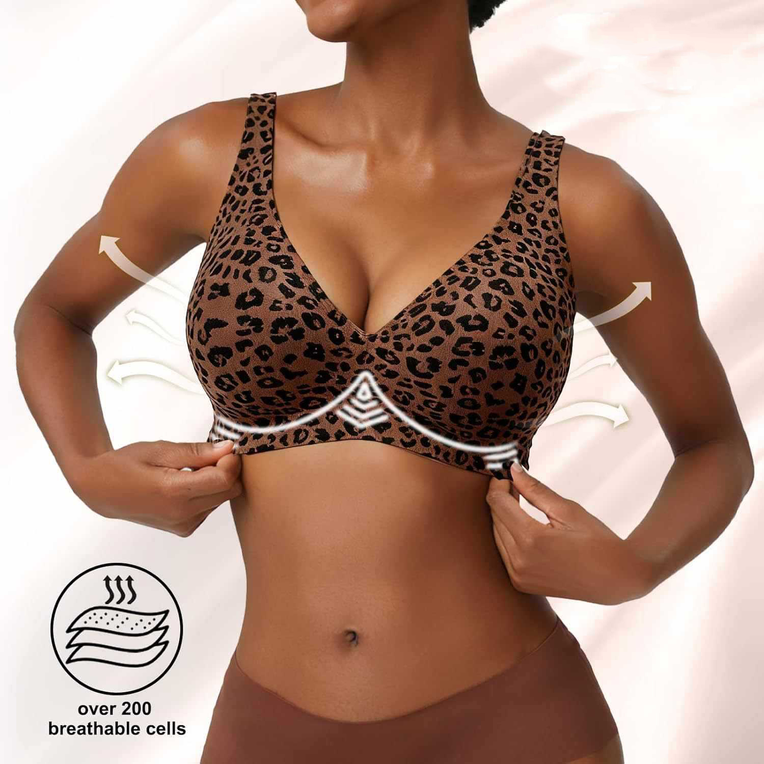 Wireless Seamless Leopard Bra  - Full Coverage Bra ulasan dan harga