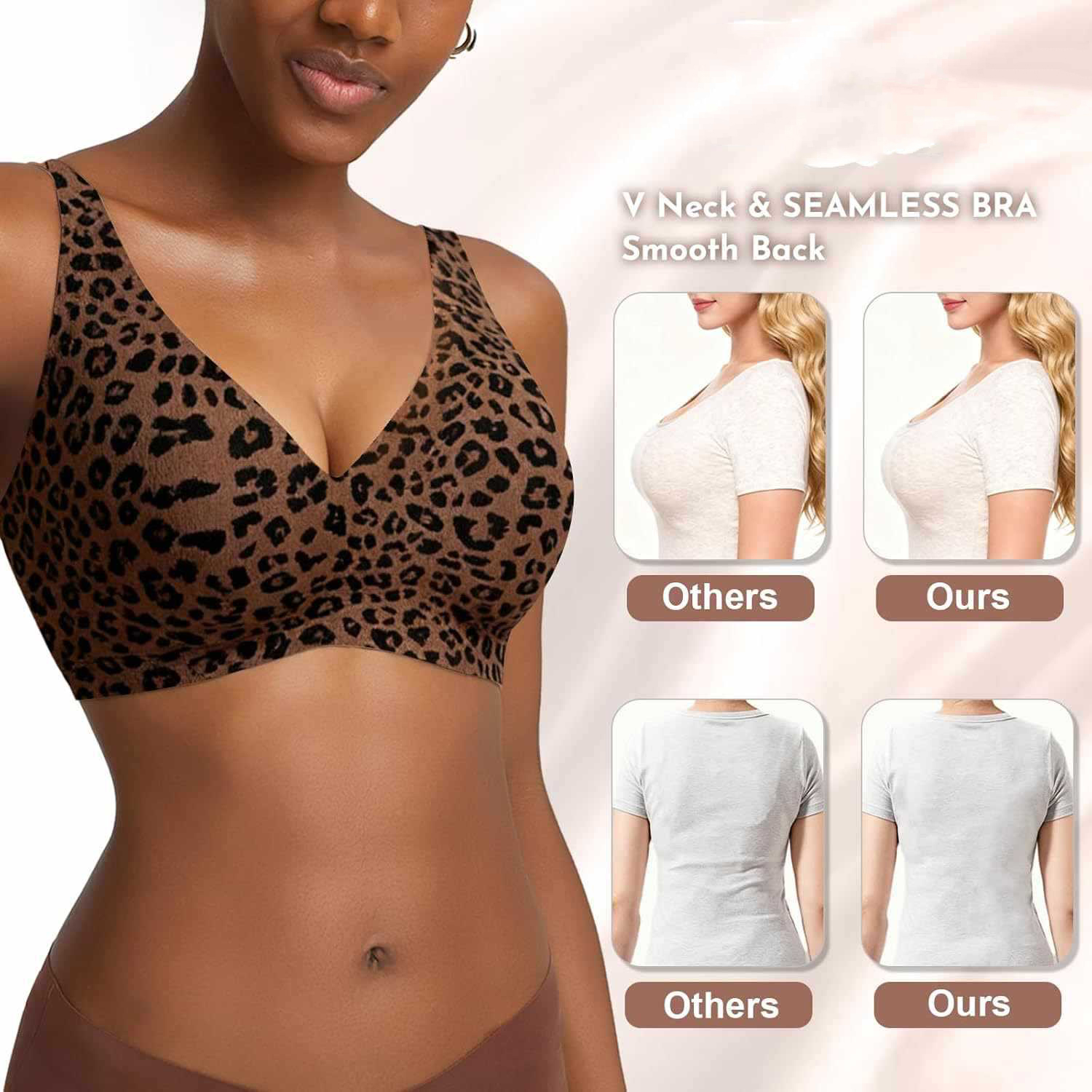 Wireless Seamless Leopard Bra  - Full Coverage Bra ulasan dan harga